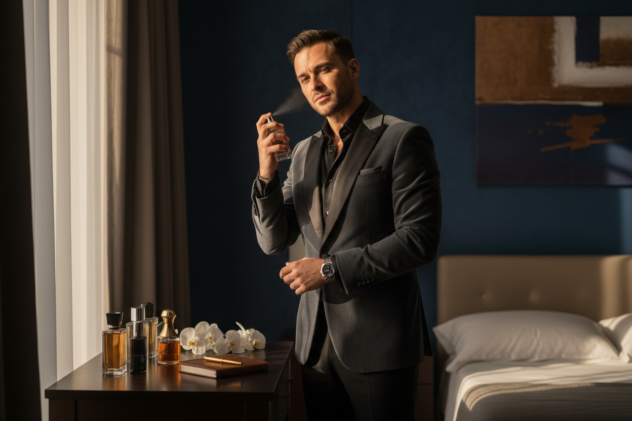 Homme qui se parfume